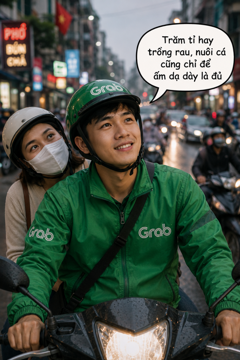 Trăm tỉ hay trồng rau cũng chỉ ấm dạ dày là đủ