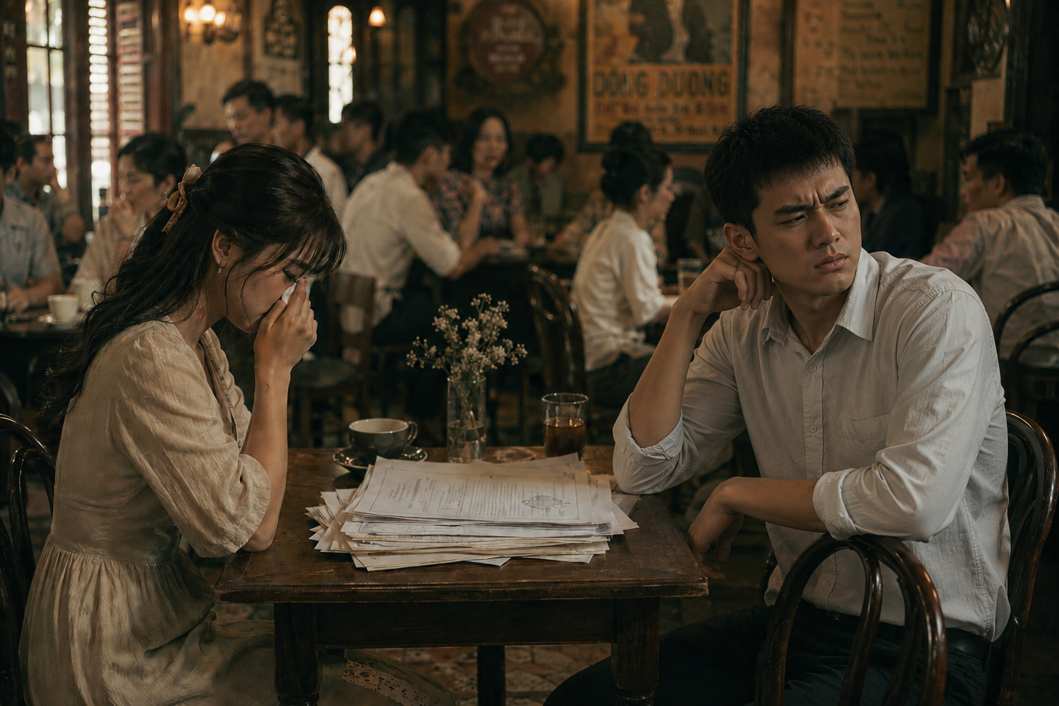 Cuộc trò chuyện về ly hôn chua chát ở bàn bên 